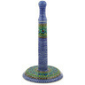 Polish Pottery Paper Towel Stand 13&quot; Mardi Gras UNIKAT