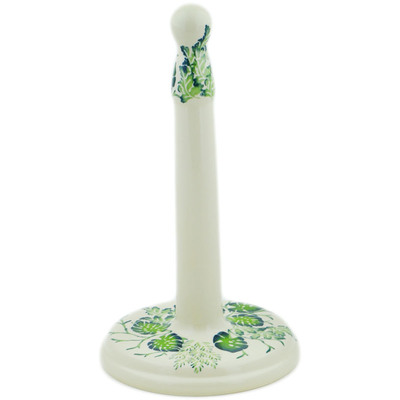 Polish Pottery Paper Towel Stand 13&quot; Monstera Deliciosa