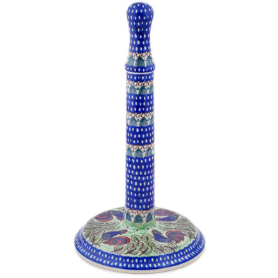 Polish Pottery Paper Towel Stand 13&quot; Rooster Row UNIKAT