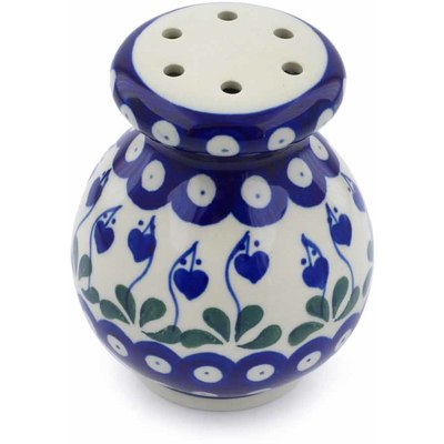 Polish Pottery Parmesan Shaker 4&quot; Bleeding Heart Peacock