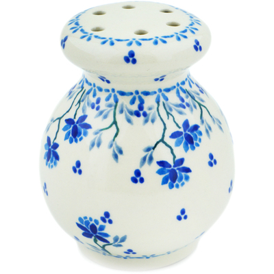 Polish Pottery Parmesan Shaker 4&quot; Blue Grapevine
