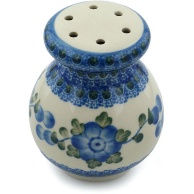 Polish Pottery Parmesan Shaker 4&quot; Blue Poppies