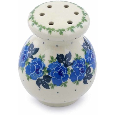 Polish Pottery Parmesan Shaker 4&quot; Blue Rose