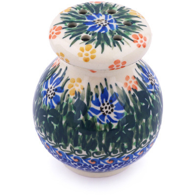 Polish Pottery Parmesan Shaker 4&quot; Burst Of Flowers UNIKAT