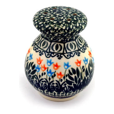 Polish Pottery Parmesan Shaker 4&quot; Dancing Tulips