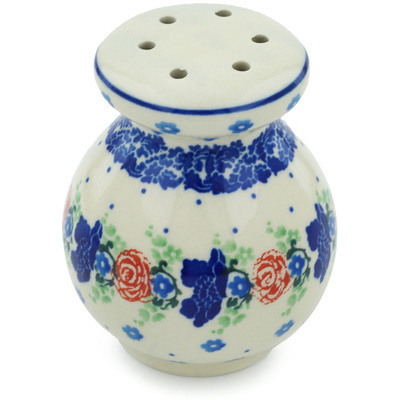 Polish Pottery Parmesan Shaker 4&quot; Flower Passion