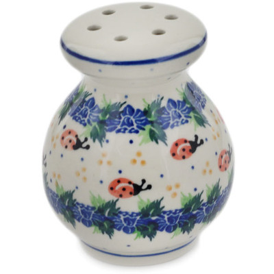 Polish Pottery Parmesan Shaker 4&quot; Ladybird Hapiness