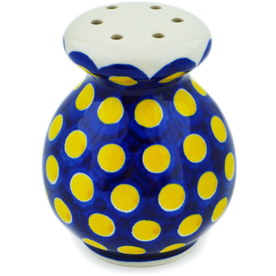 Polish Pottery Parmesan Shaker 4&quot; Yellow Dots