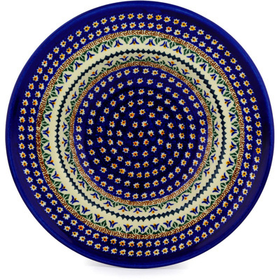 Polish Pottery Pasta Bowl 11&quot; Floral Peacock UNIKAT