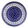 Polish Pottery Pasta Bowl 11&quot; Peacock Forget-me-not
