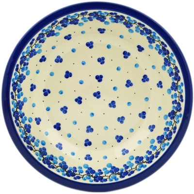 Polish Pottery Pasta Bowl 8&quot; Berry Much Blue