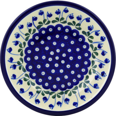 Polish Pottery Pasta Bowl 8&quot; Bleeding Heart Peacock