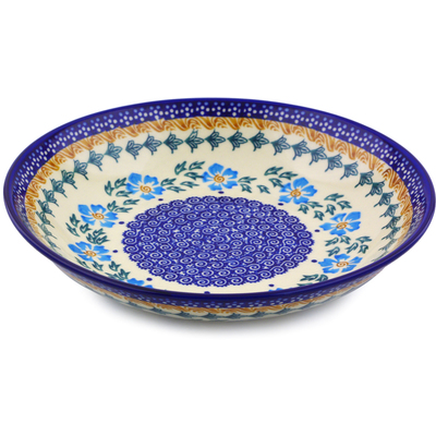 Polish Pottery Pasta Bowl 8&quot; Blue Cornflower