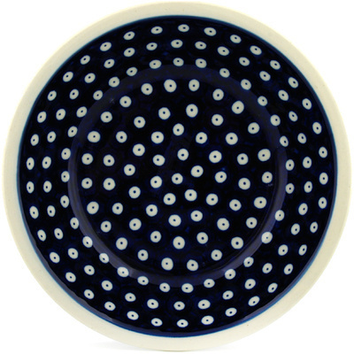 Polish Pottery Pasta Bowl 8&quot; Blue Eyes
