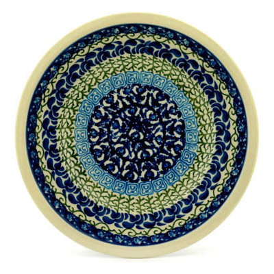 Polish Pottery Pasta Bowl 8&quot; Blue Passion