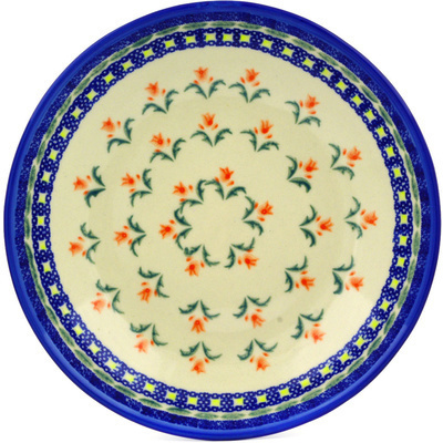 Polish Pottery Pasta Bowl 8&quot; Cocentric Tulips