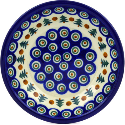 Polish Pottery Pasta Bowl 8&quot; Cranberries And Evergree