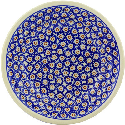 Polish Pottery Pasta Bowl 8&quot; Daisy Stamps