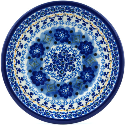 Polish Pottery Pasta Bowl 8&quot; Diamond Flowers UNIKAT