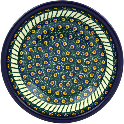 Polish Pottery Pasta Bowl 8&quot; Emerald Peacock