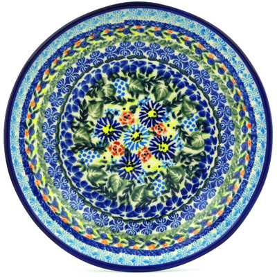 Polish Pottery Pasta Bowl 8&quot; Flor-de-lis UNIKAT