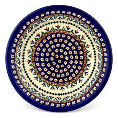 Polish Pottery Pasta Bowl 8&quot; Floral Peacock UNIKAT