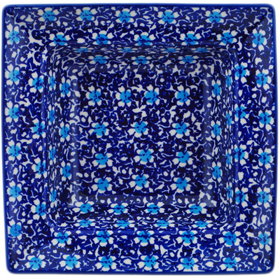 Polish Pottery Pasta Bowl 8&quot; Flowers On The Lake
