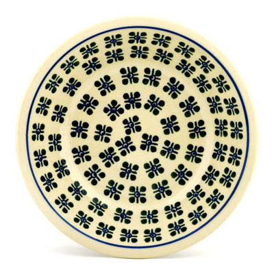 Polish Pottery Pasta Bowl 8&quot; Four Square Dots