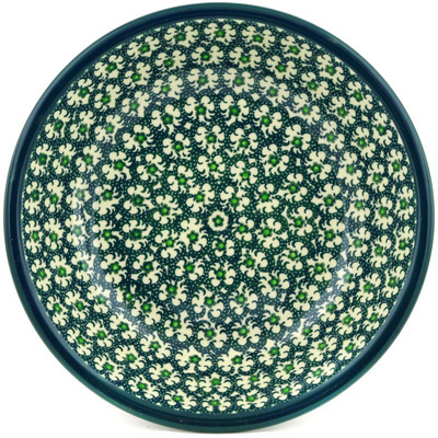 Polish Pottery Pasta Bowl 8&quot; Green Garlands