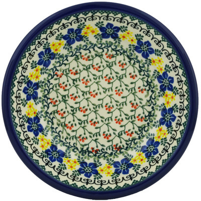 Polish Pottery Pasta Bowl 8&quot; Lace With Flowers