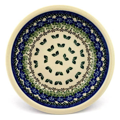 Polish Pottery Pasta Bowl 8&quot; Leaves And Flowers