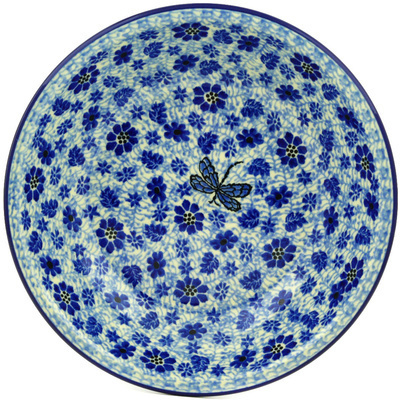 Polish Pottery Pasta Bowl 8&quot; Misty Dragonfly