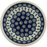 Polish Pottery Pasta Bowl 8&quot; Peacock Leaves