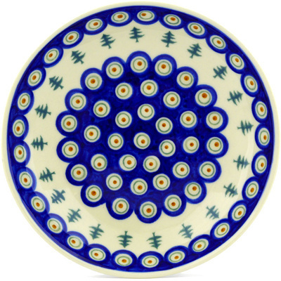 Polish Pottery Pasta Bowl 8&quot; Peacock Pines