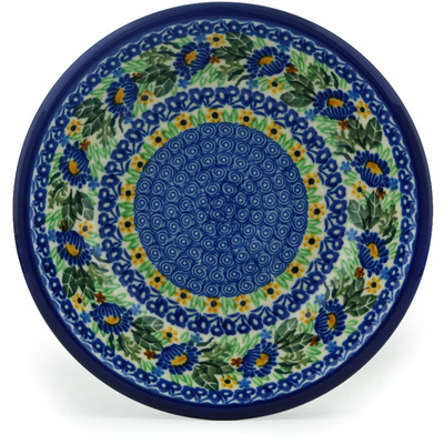 Polish Pottery Pasta Bowl 8&quot; Peeking Blooms UNIKAT