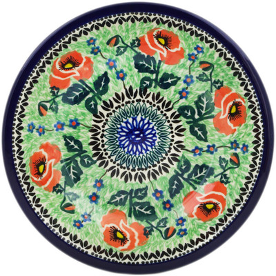 Polish Pottery Pasta Bowl 8&quot; Playful Poppy UNIKAT