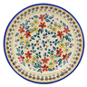 Polish Pottery Pasta Bowl 8&quot; Red Anemone Meadow UNIKAT