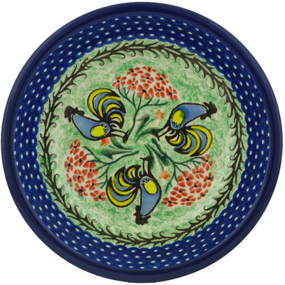 Polish Pottery Pasta Bowl 8&quot; Rooster Dance UNIKAT