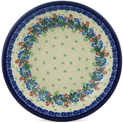 Polish Pottery Pasta Bowl 8&quot; Snapdragon Bouquet