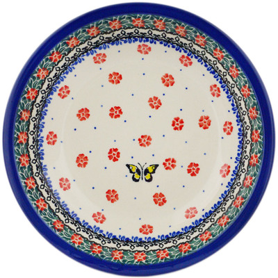 Polish Pottery Pasta Bowl 8&quot; Spring Butterfly