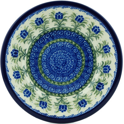 Polish Pottery Pasta Bowl 8&quot; Tulip Motif UNIKAT