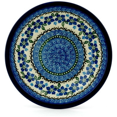 Polish Pottery Pasta Bowl 8&quot; Vinca Wreath