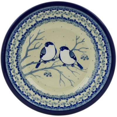 Polish Pottery Pasta Bowl 8&quot; Waiting Birds UNIKAT