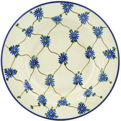 Polish Pottery Pasta Bowl 9&quot; Aster Trellis