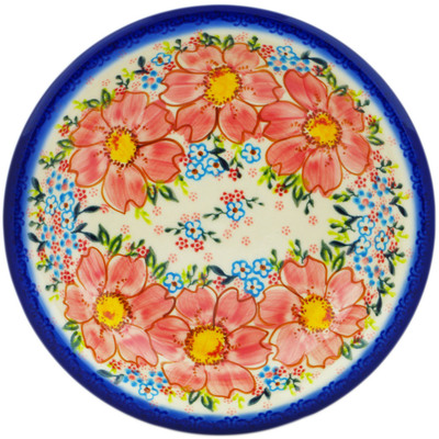 Polish Pottery Pasta Bowl 9&quot; Aster UNIKAT