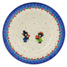 Polish Pottery Pasta Bowl 9&quot; Beary Sweet UNIKAT
