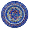 Polish Pottery Pasta Bowl 9&quot; Beautiful Blues UNIKAT