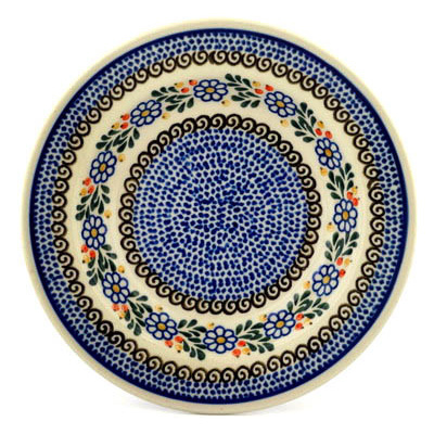 Polish Pottery Pasta Bowl 9&quot; Berries And Daisies
