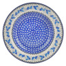Polish Pottery Pasta Bowl 9&quot; Berry Blue Wreath