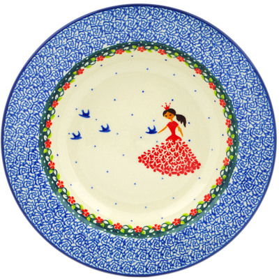Polish Pottery Pasta Bowl 9&quot; Bird Princess